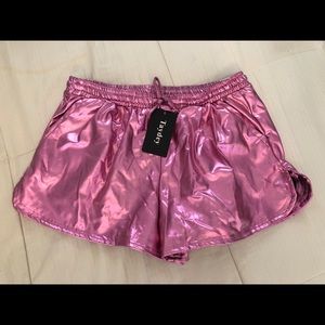 Pink metallic shorts